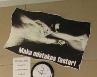 Poster with the phrase Make Mistake Faster