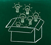 Light bulbsto signify thinking outside of the box - Peter Barron Stark Companies